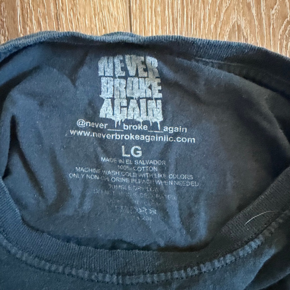 Never Broke Again Mens T-Shirt Large Black YoungBoy Rap Tee Streetwear Hip Hop - Picture 6 of 7